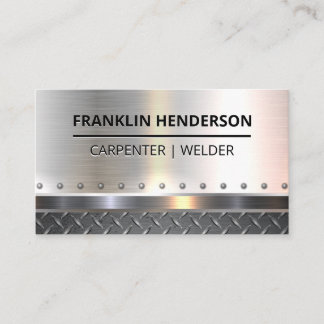 Diamond Plated Steel | Rivets | Metals Business Card