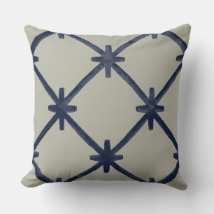 Diamond Plus Navy And Taupe Throw Pillow