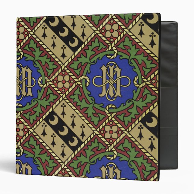 Diamond print ecclesiastical wallpaper design binder (Front/Inside)