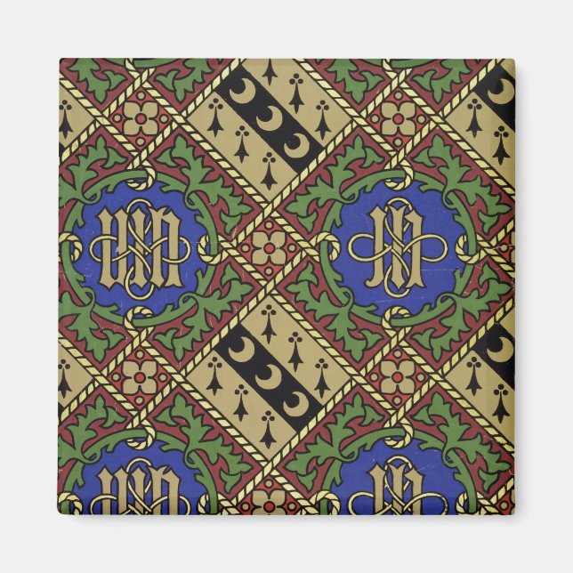 Diamond print ecclesiastical wallpaper design magnet (Front)