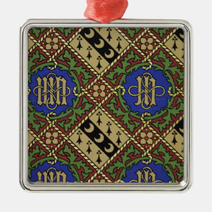 Diamond print ecclesiastical wallpaper design metal ornament