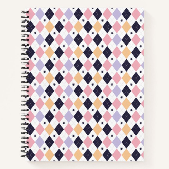 Diamond Purple Pink with Spider Notebook (Front)