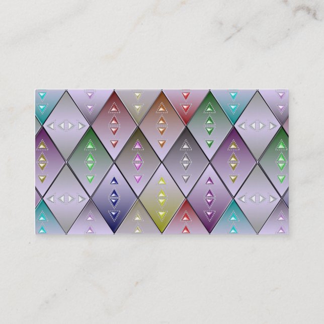 Diamond Quilt Pattern  Custom Business Cards (Back)