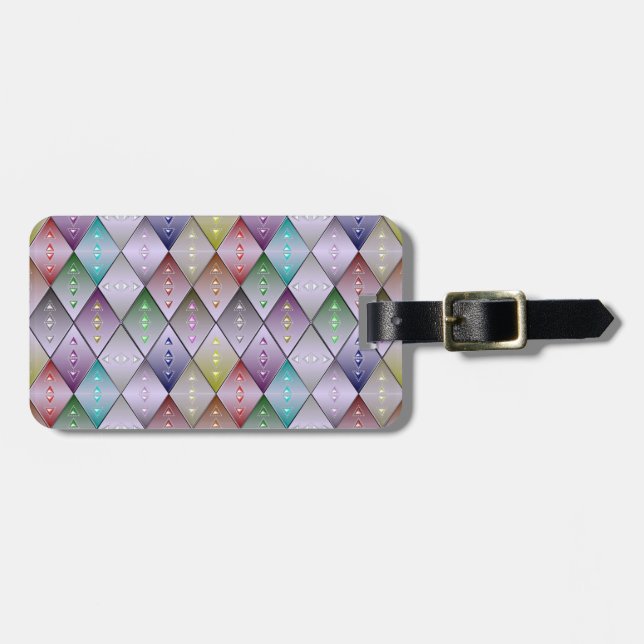 Diamond Quilt Pattern Custom Luggage Tag (Front Horizontal)