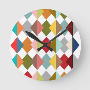 Diamond Quilt Round Clock