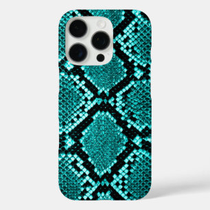 Diamond Rattlesnake Snake Skin aqua iPhone 16 Pro Case