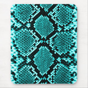 Diamond Rattlesnake Snake Skin aqua Mouse Pad