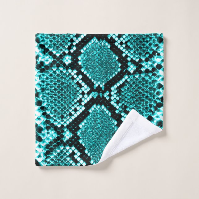 Diamond Rattlesnake Snake Skin aqua Wash Cloth (Wash Cloth)