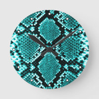 Diamond Rattlesnake Snake Skin aqua with Dots