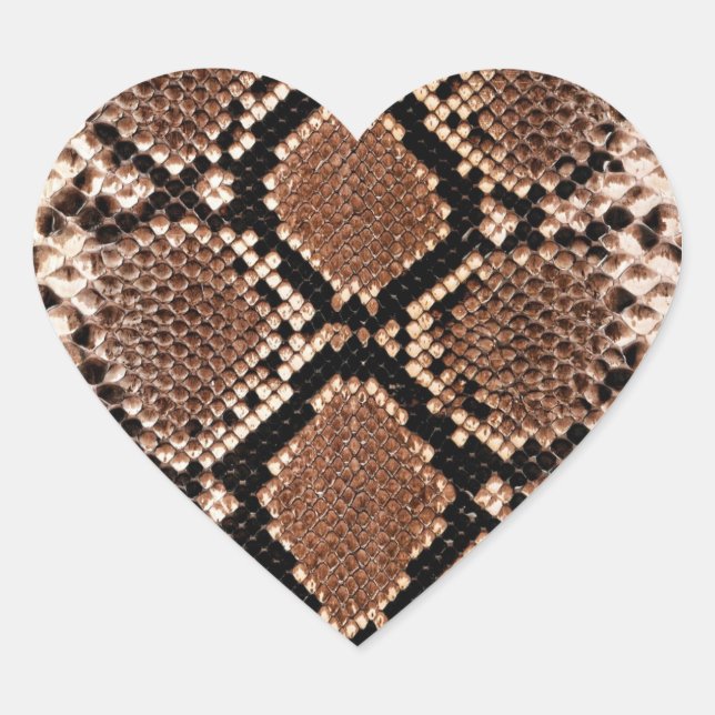 Diamond Rattlesnake Snake Skin Heart Sticker (Front)