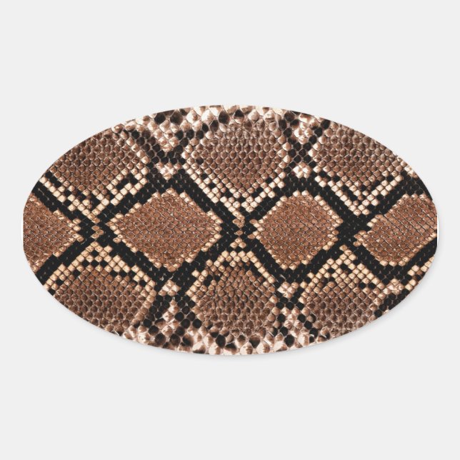 Diamond Rattlesnake Snake Skin Oval Sticker (Front)