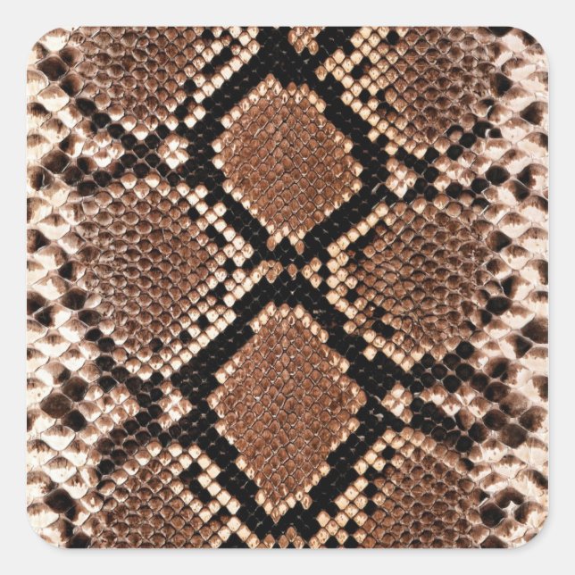Diamond Rattlesnake Snake Skin Square Sticker (Front)