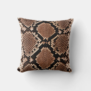 Diamond Rattlesnake Snake Skin Throw Pillow