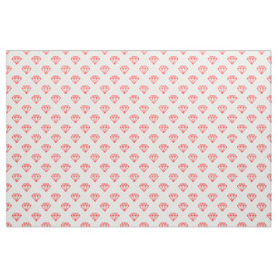 Diamond - Red on White Fabric