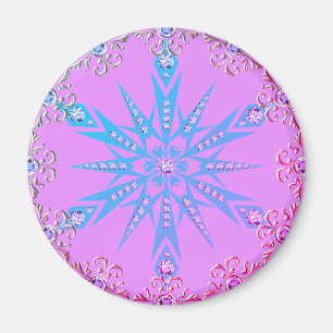 Diamond retro snowflake magnet