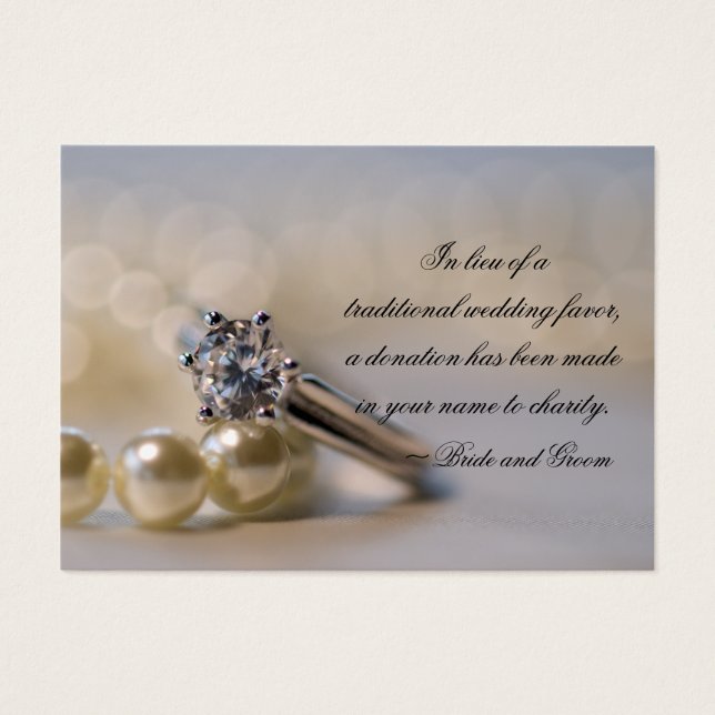 Diamond Ring and Pearls Wedding Charity Favour Car (Front)