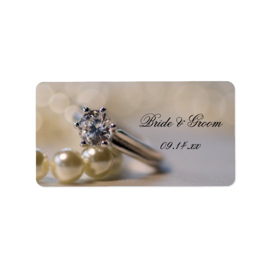 Diamond Ring and Pearls Wedding Favour Tags