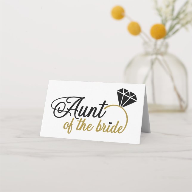 Diamond Ring Aunt Of The Bride Place Card (Front)