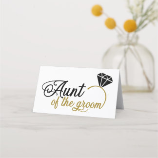 Diamond Ring Aunt Of The Groom Place Card