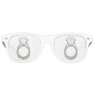 Diamond Ring Bling Engagement Wedding Fashionista Retro Sunglasses