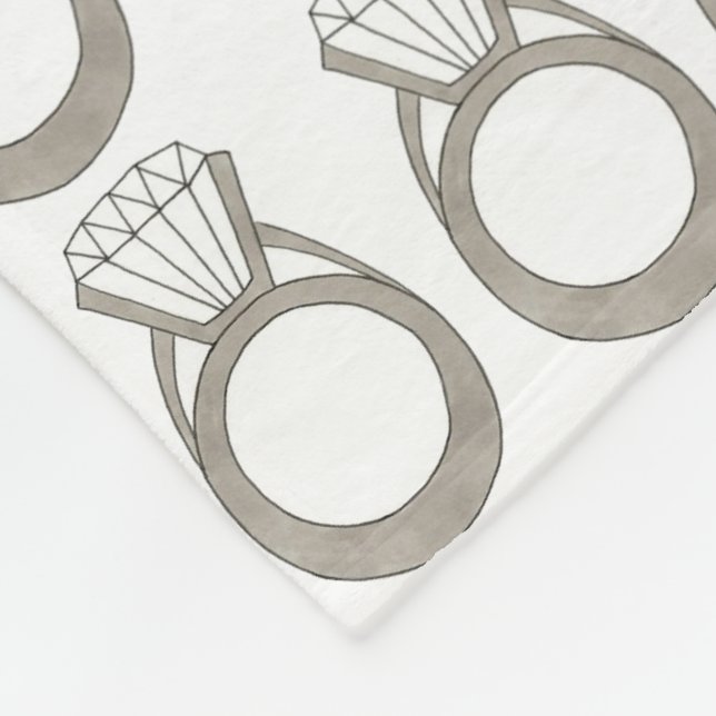 Diamond Ring Bling Jewellery Bride Wedding Bridal Fleece Blanket (Corner)