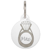 Diamond Ring Bling Personalized Fashion Pet Tag