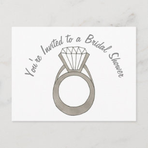 Diamond Ring Bridal Shower Bachelorette Party Invitation Postcard