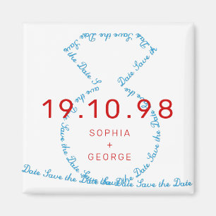 Diamond Ring Loop Save The Date Wedding Magnet