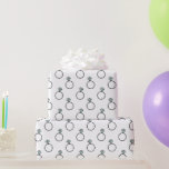 Diamond Ring Pattern - White Wrapping Paper<br><div class="desc">White wrapping paper with a pattern of diamond rings. Perfect for weddings,  engagement celebrations,  and bridal showers!</div>