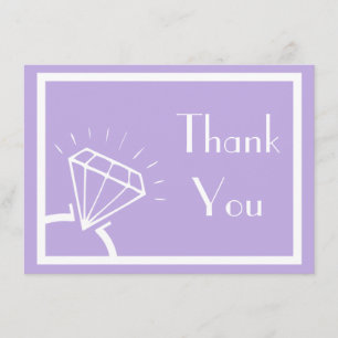 Diamond Ring Silhouette Thank You (Violet Purple) Card