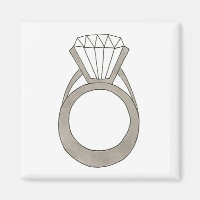 Diamond Ring Wedding Bride Bridal Shower Magnet