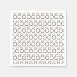 Diamond Ring Wedding Engagement Bridal Shower Napkin