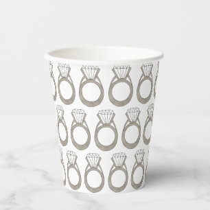 Diamond Ring Wedding Engagement Bridal Shower Paper Cups