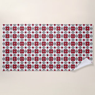 Diamond Ruby Gemstone Art, Red Beach Towel