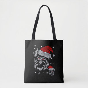 Diamond Schnauzer Dog Christmas Tote Bag