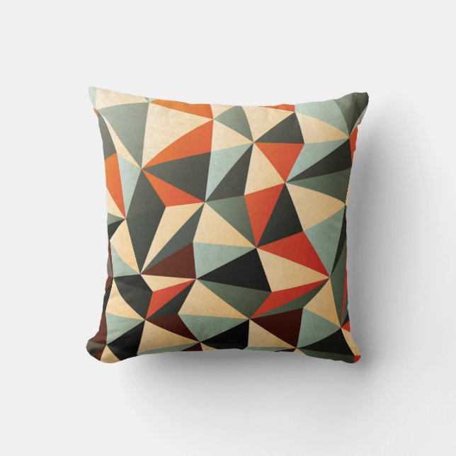 Diamond Shape: Abstract Vintage Design Throw Pillow (Front)