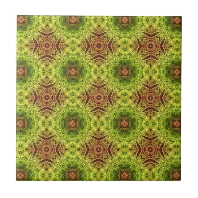 Diamond Shape Lattice Green Ceramic tile (Front)