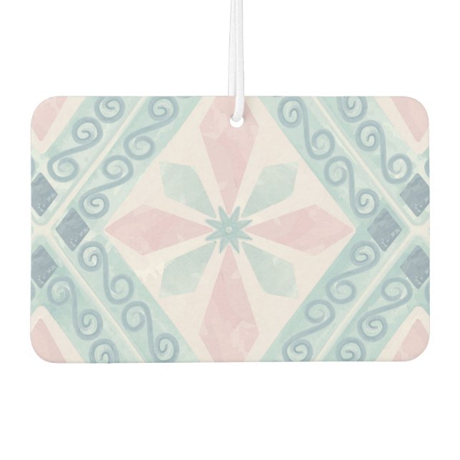 diamond shaped blue pattern air freshener (Front)