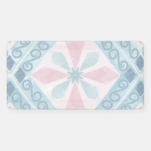 diamond shaped blue pattern banner