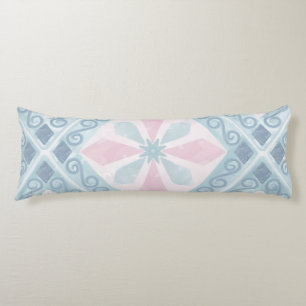 diamond shaped blue pattern body pillow