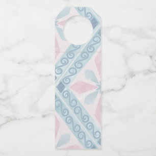 diamond shaped blue pattern bottle tag