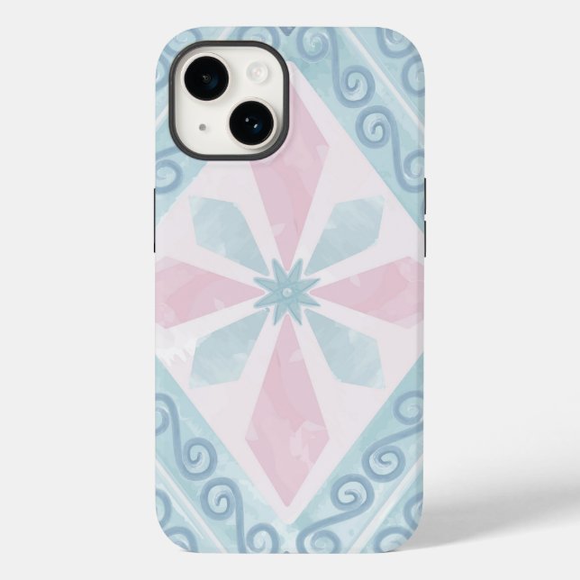 diamond shaped blue pattern Case-Mate iPhone case (Back)