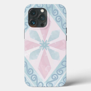 diamond shaped blue pattern iPhone 13 pro case