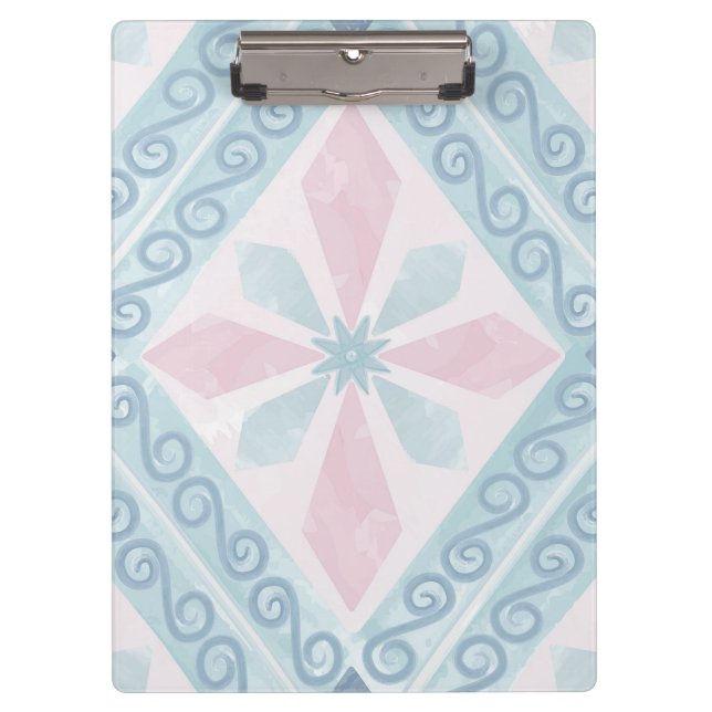 diamond shaped blue pattern clipboard (Front)