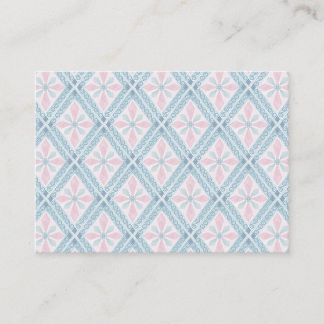 diamond shaped blue pattern enclosure card (Front)