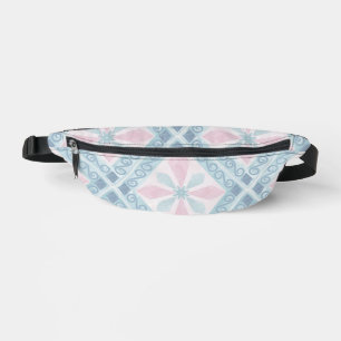 diamond shaped blue pattern fanny pack