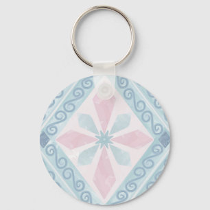 diamond shaped blue pattern keychain
