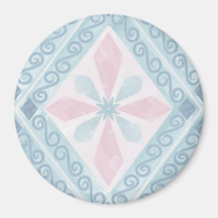 diamond shaped blue pattern magnet