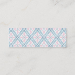 diamond shaped blue pattern mini business card