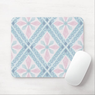 diamond shaped blue pattern mouse pad